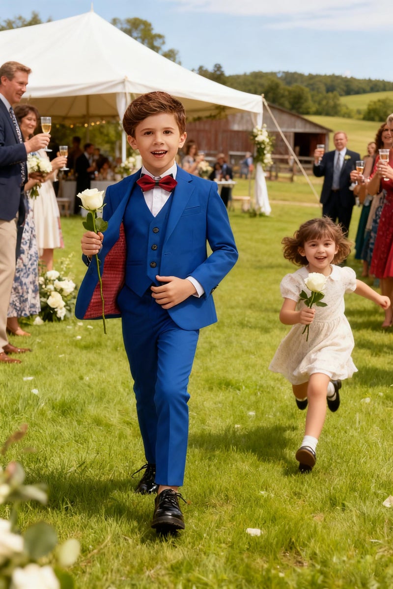 Yavakoor Suits for Boys Formal Suit Size 10 Kids Royal Blue Tuxedo Suit for Boy Wedding Guest Outfit Dresswear - Image 5